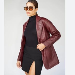 Vintage Winter Silks 100% leather and silk jacket/blazer